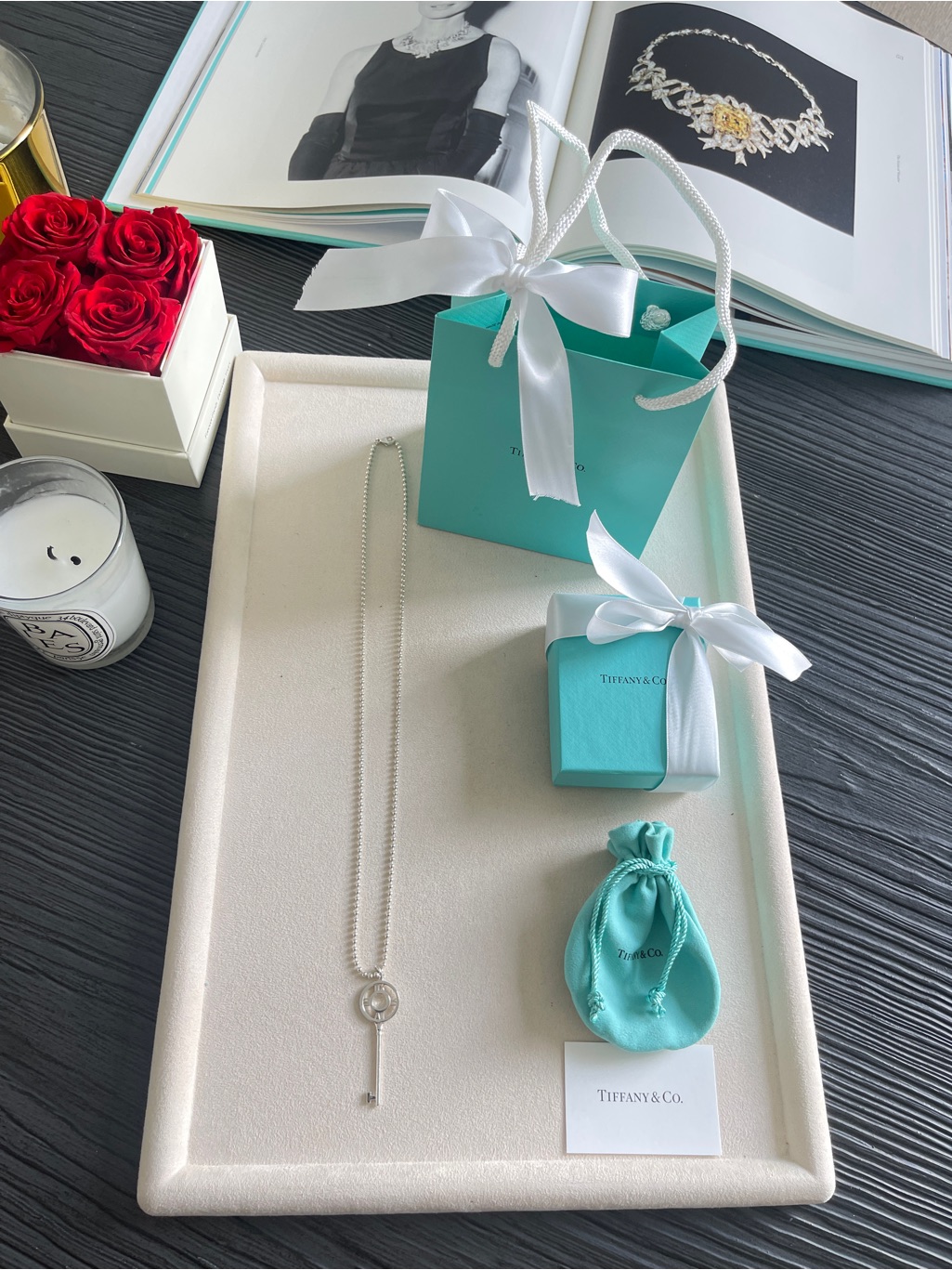 Tiffany & Co. Atlas Key Pendant Necklace Sterling Silver 24" $700